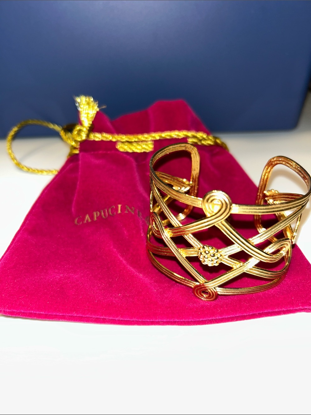 CDW Capuchine De Wulf Gold Openwork Compass Cuff Bracelet - Gold - Beautiful!!